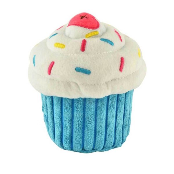 Blue Plush Cupcake Dog Toy