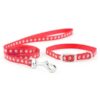 Ancol Red Puppy Nylon Dog Collar and Lead Set Paws