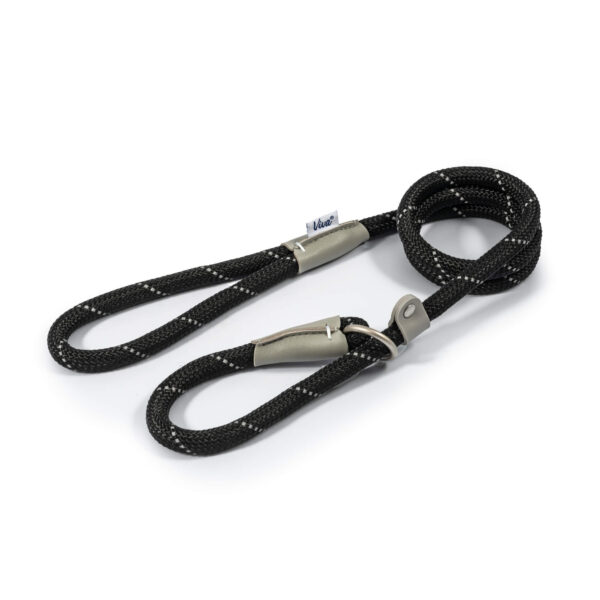 Ancol Reflective Rope Dog Slip Lead Black