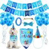Happy Birthday Banner Set Blue With Balloons