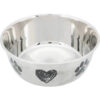 Trixie Stainless Steel Bowl with Paws and Hearts